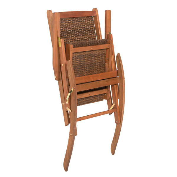 Plow & Hearth Claytor Folding Eucalyptus Outdoor Rocking Chair