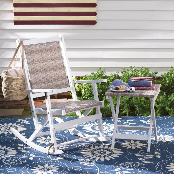 plow & hearth Claytor Folding Eucalyptus Outdoor Rocking Chair