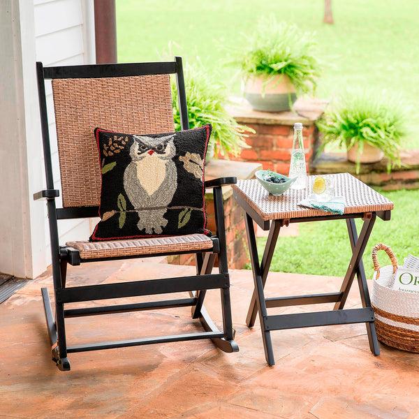 plow & hearth Claytor Folding Eucalyptus Outdoor Rocking Chair