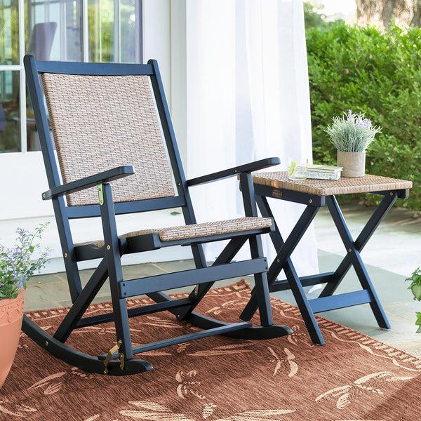 plow & hearth Claytor Folding Eucalyptus Outdoor Side Table