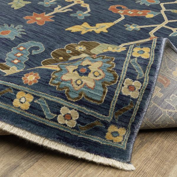 Plow & Hearth Clover Hill Flowers Polypropylene Rug 5'3" X 7'6"