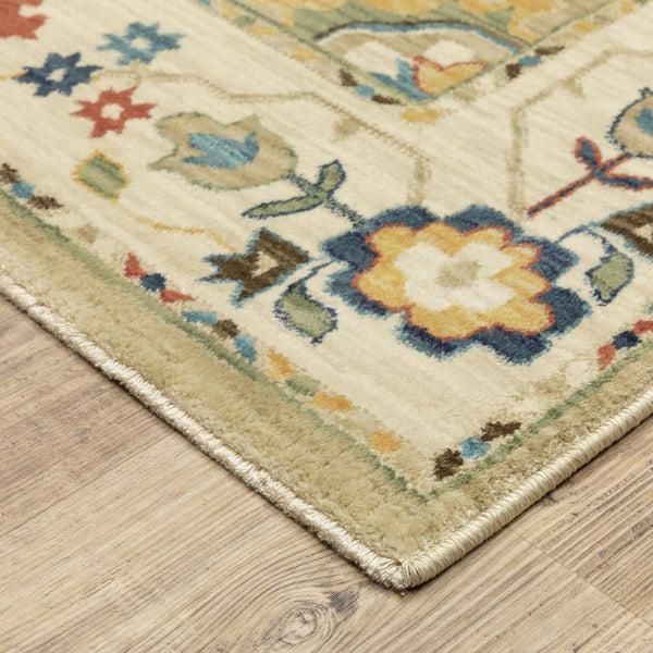 Plow & Hearth Clover Hill Flowers Polypropylene Rug 7'10" X 10'10"