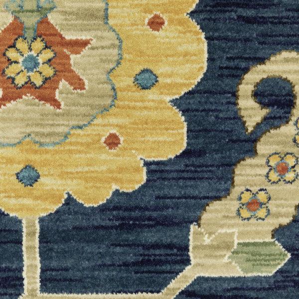 Plow & Hearth Clover Hill Flowers Polypropylene Rug 9'10" X 12'10"