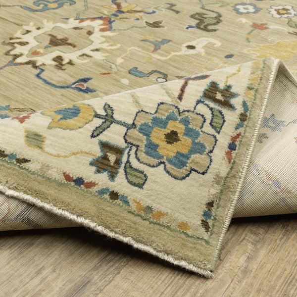 plow & hearth Clover Hill Flowers Polypropylene Rug 9'10" x 12'10"