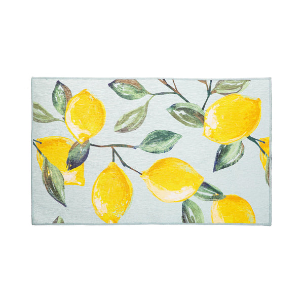 Plow & Hearth Coastal Citrus Lemons Washable Indoor/Outdoor Mat