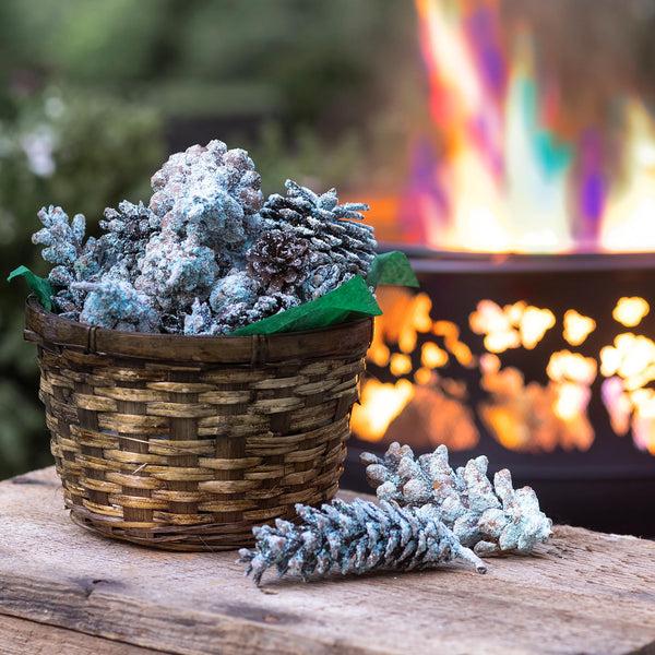 plow & hearth Color-Changing Fireplace Color Cones 1 lb. in Gift Basket
