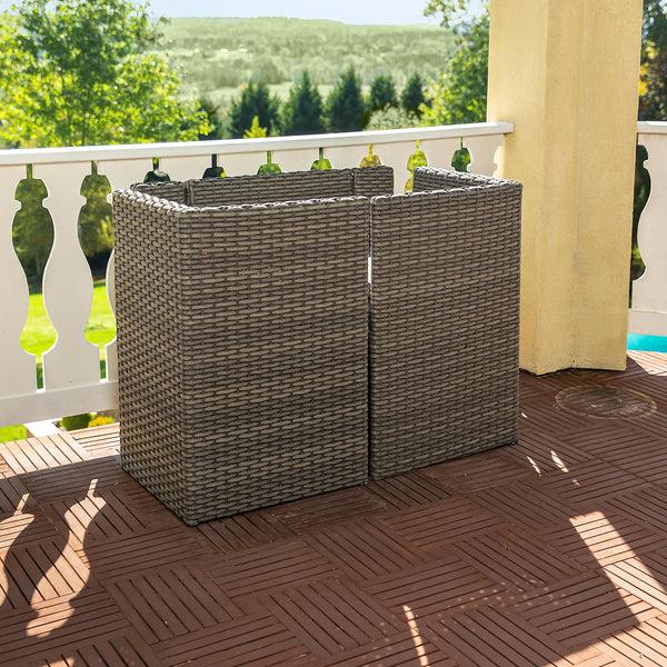 Plow & Hearth Compact Modular Wicker Balcony Seating Set With Multiple Configurations