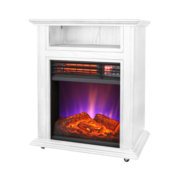 Plow & Hearth Crestview Mobile Quartz Fireplace Heater On Castors