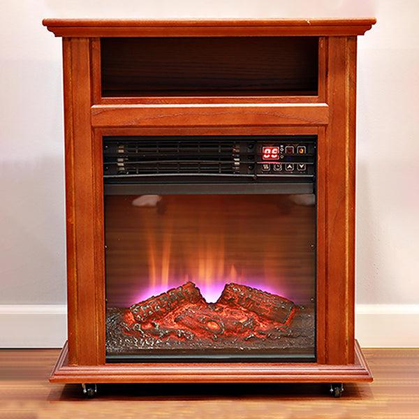 plow & hearth Crestview Mobile Quartz Fireplace Heater on Castors