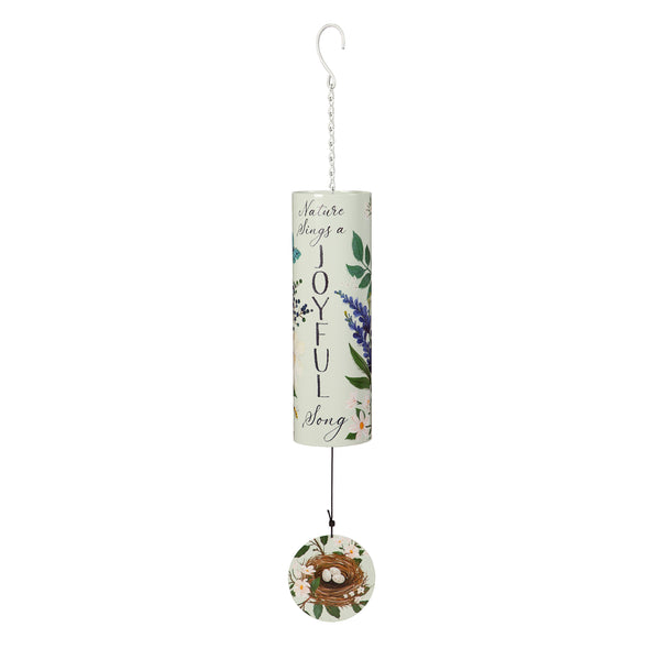 Plow & Hearth Cylinder Chime "Nature Sings A Joyful Song" 36"