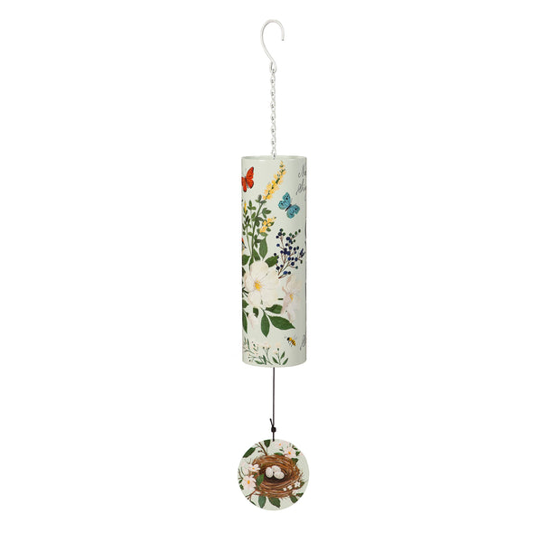 Plow & Hearth Cylinder Chime "Nature Sings A Joyful Song" 36"