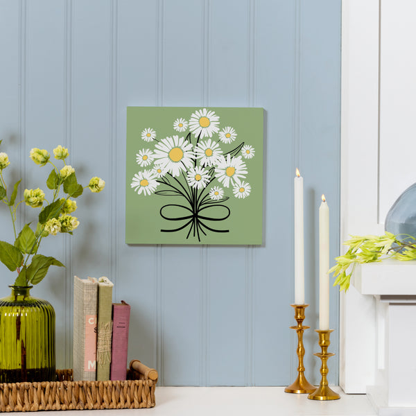 Plow & Hearth Daisy Scape Indoor Wall Décor Wood Bouquet 12"x12"