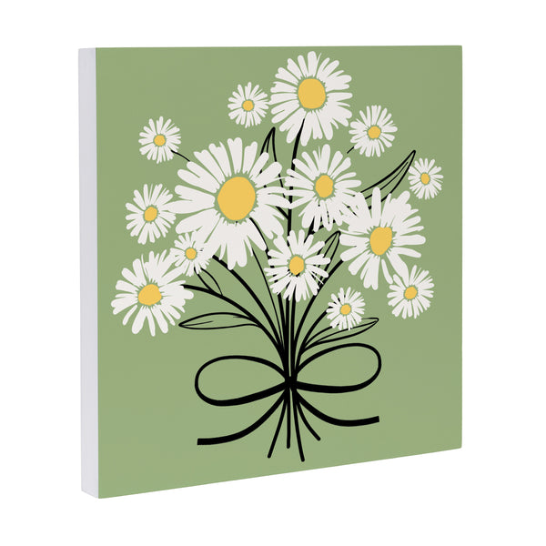 Plow & Hearth Daisy Scape Indoor Wall Décor Wood Bouquet 12"x12"