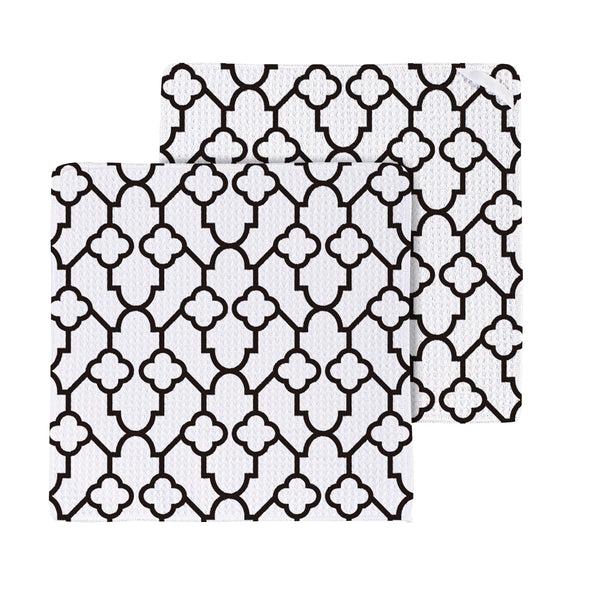 Plow & Hearth Daisy Scape Quick Dry Dish Cloth Set Of 3 10" X 10"