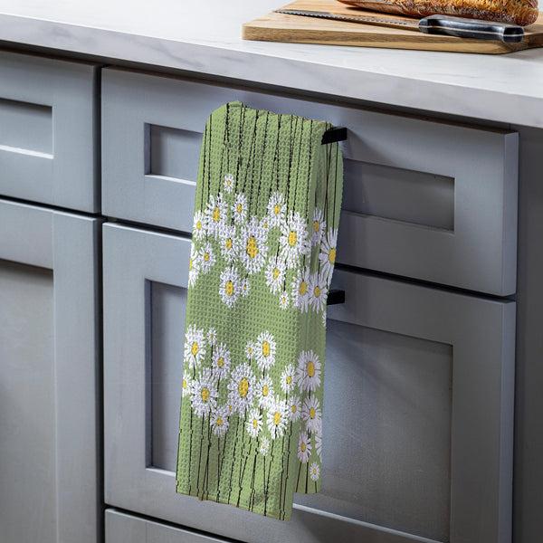 plow & hearth Daisy Scape Quick Dry Kitchen Towel 18" x 30"