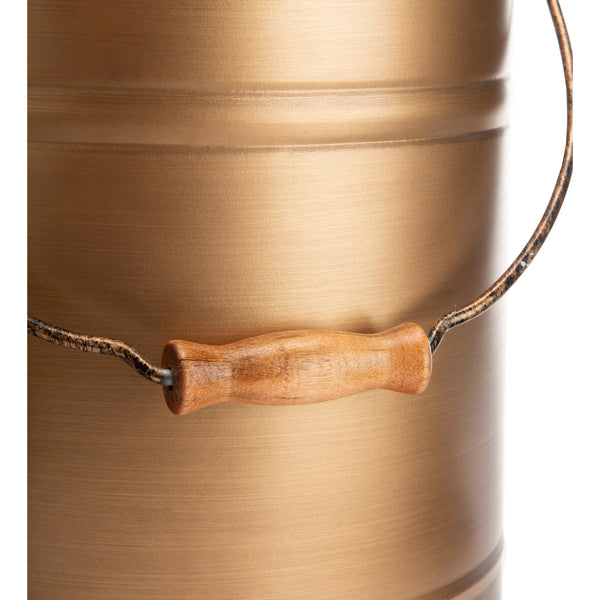 Plow & Hearth Deluxe Galvanized Ash Bucket With Handle Lid And Double-Layer Bottom