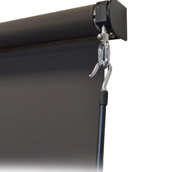 Plow & Hearth Deluxe Roll-Up Outdoor Solar Shade With Cordless Crank 6'W X 8'L