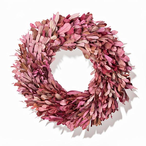 Plow & Hearth Dried 22" Natural Integrifolia Wreath Blush