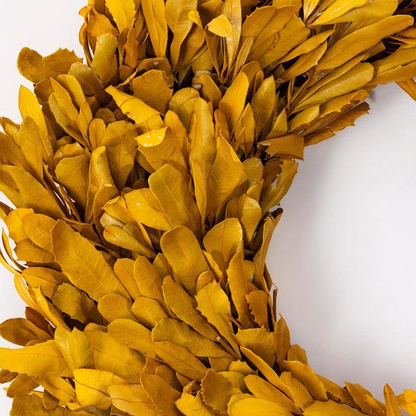 Plow & Hearth Dried 22" Natural Integrifolia Wreath Saffron