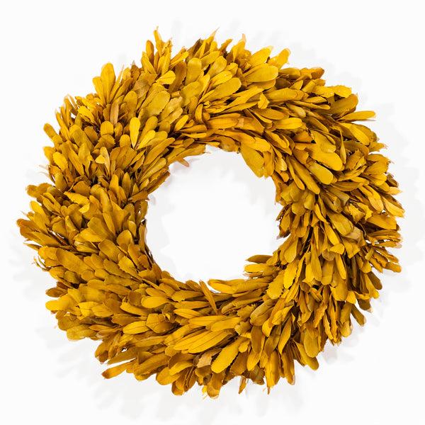 Plow & Hearth Dried 22" Natural Integrifolia Wreath Saffron