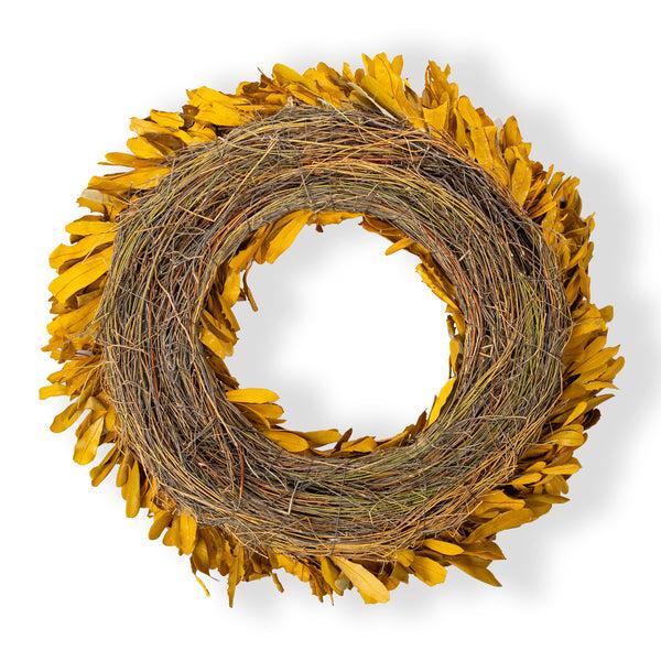 Plow & Hearth Dried 22" Natural Integrifolia Wreath Saffron