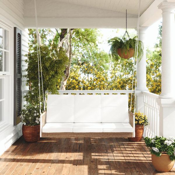 Plow & Hearth East Green Anderson Porch Swing With Cushions