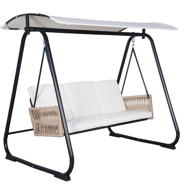 Plow & Hearth East Green Parker Patio Swing With Canopy Stand