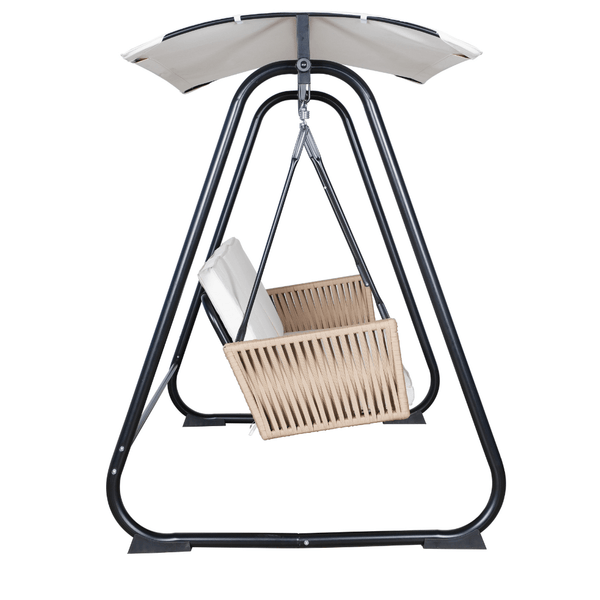 Plow & Hearth East Green Parker Patio Swing With Canopy Stand