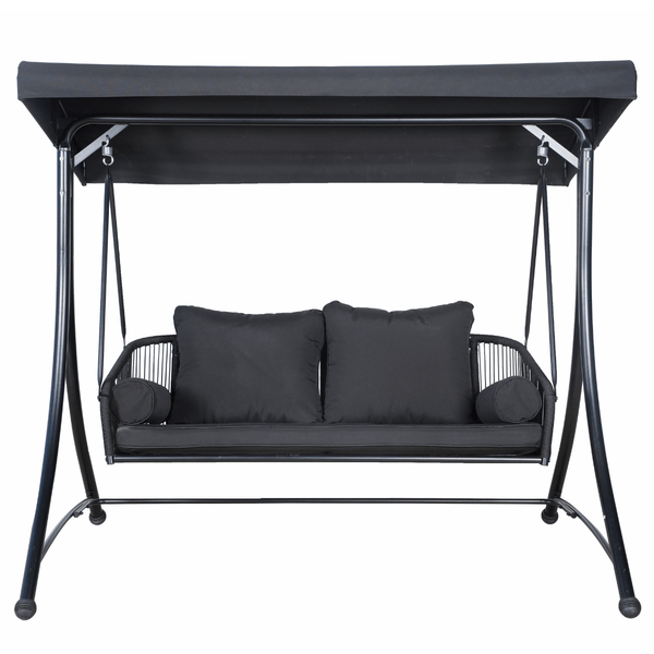 Plow & Hearth East Green Ramona Patio Swing With Canopy Stand