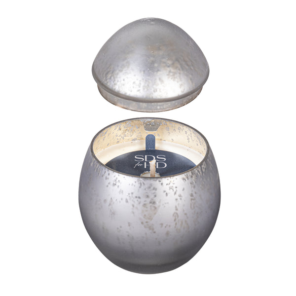 Plow & Hearth Egg Shape Mercury Glass Candle Ancient Water