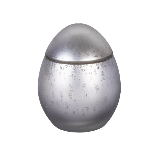 Plow & Hearth Egg Shape Mercury Glass Candle Ancient Water