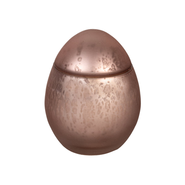 Plow & Hearth Egg Shape Mercury Glass Candle Rose Smoke