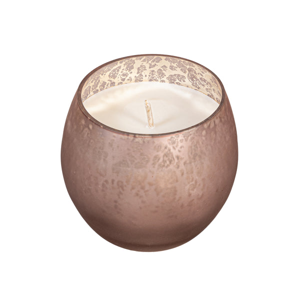 Plow & Hearth Egg Shape Mercury Glass Candle Rose Smoke