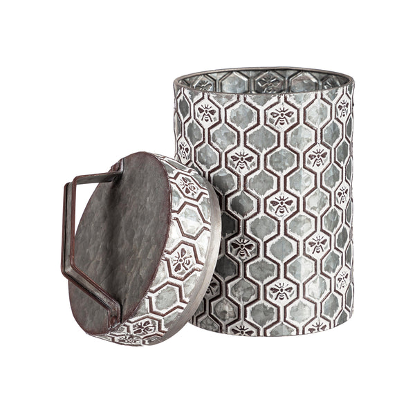 Plow & Hearth Embossed Honeycomb Storage Containers Set Of 2