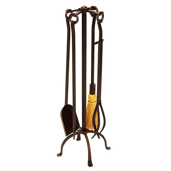 plow & hearth English Country 4-Piece Fireplace Tool Set In Bronze Finish