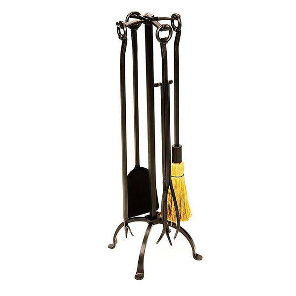 plow & hearth English Country 4-Piece Fireplace Tool Set In Graphite Finish