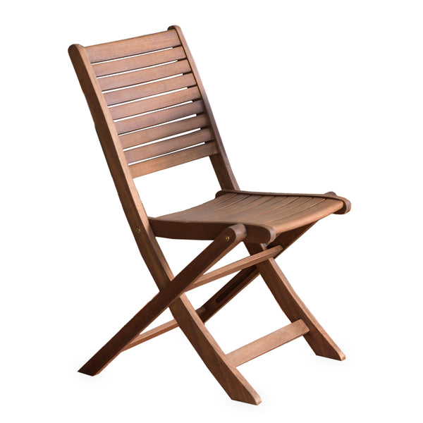 Plow & Hearth Eucalyptus Folding Bistro Chairs Set Of 2