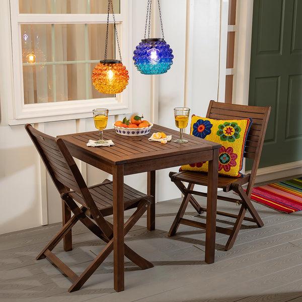 Plow & Hearth Eucalyptus Folding Bistro Chairs Set Of 2