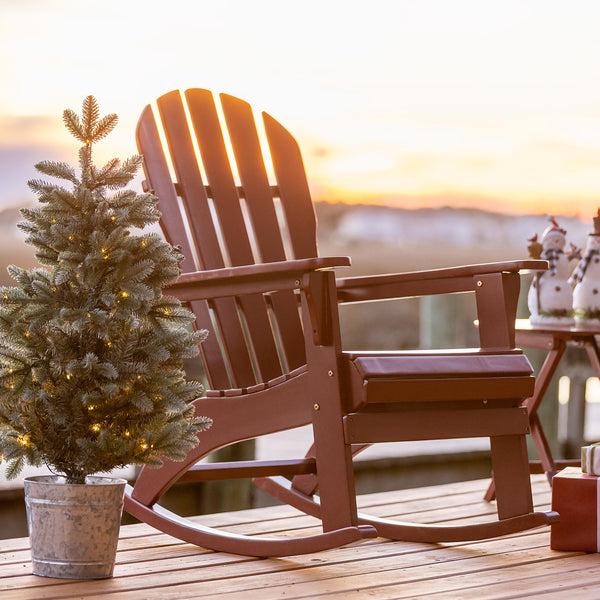 Plow & Hearth Eucalyptus Wood Adirondack Rocking Chair