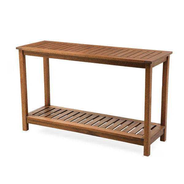 Plow & Hearth Eucalyptus Wood Console Table Lancaster Outdoor Furniture Collection