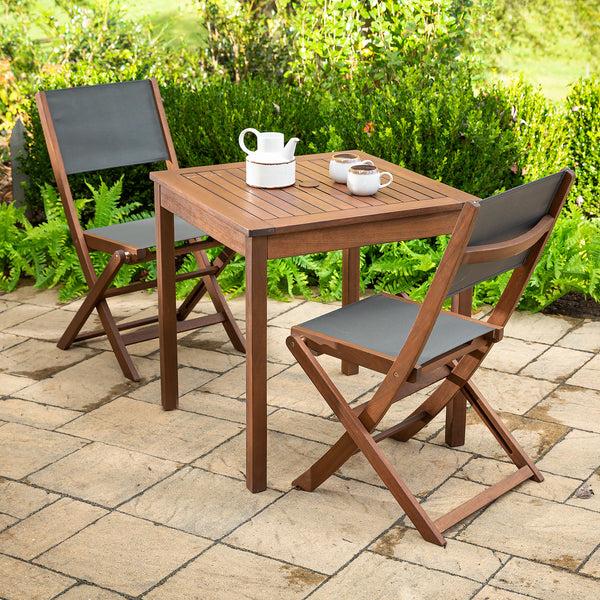 Plow & Hearth Eucalyptus Wood Outdoor Square Bistro Table