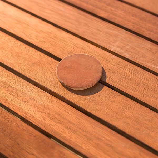 Plow & Hearth Eucalyptus Wood Outdoor Square Bistro Table