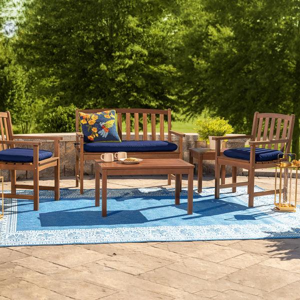 Plow & Hearth Eucalyptus Wood Side Table Lancaster Outdoor Furniture Collection