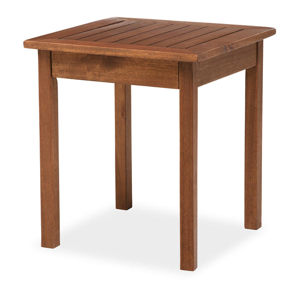 Plow & Hearth Eucalyptus Wood Side Table Lancaster Outdoor Furniture Collection - Natural
