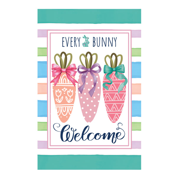 plow & hearth Every Bunny Carrot Welcome Applique Garden Flag