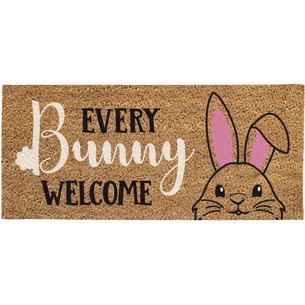 plow & hearth Every Bunny Welcome Flocked Sassafras Coir Switch Mat