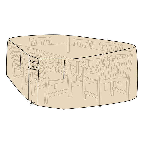 plow & hearth Extra-Large Deluxe Furniture Cover for Rectangle/Oval Dining Table and Chairs
