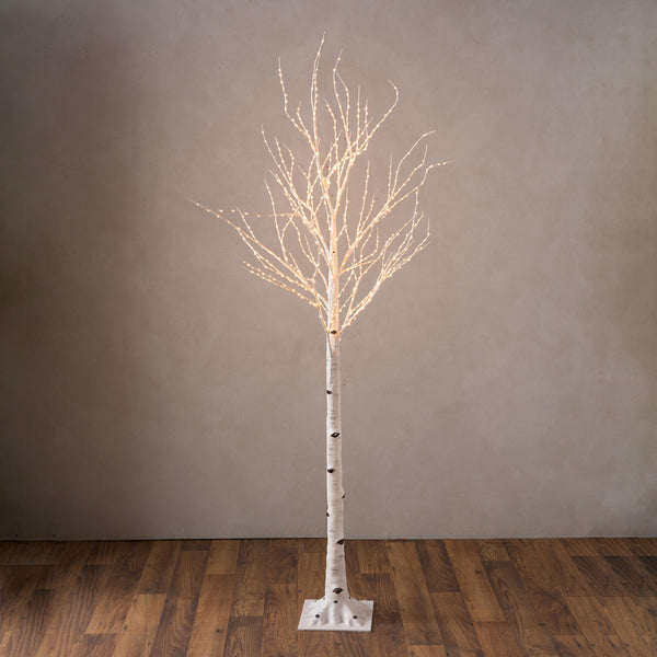 Plow & Hearth Extra Large Indoor/Outdoor Birch Tree With 750 Warm White Lights