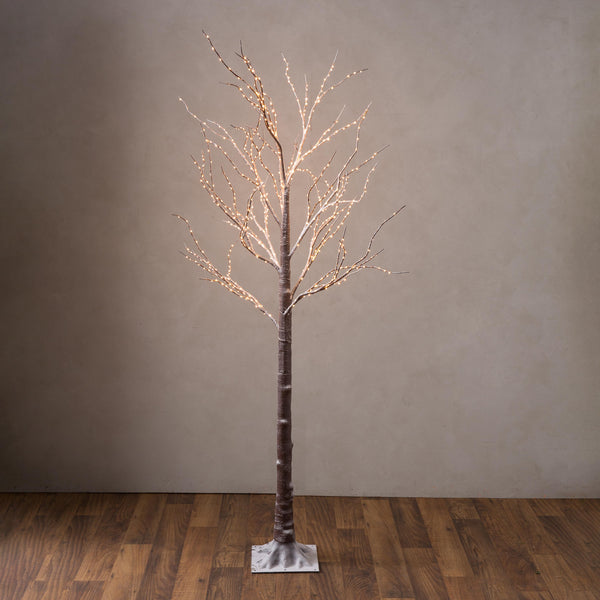 Plow & Hearth Extra Large Indoor/Outdoor Birch Tree With 750 Warm White Lights