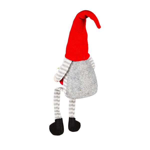 Plow & Hearth Fabric Teacher Gnome With Apple And Dangling Legs Table Décor